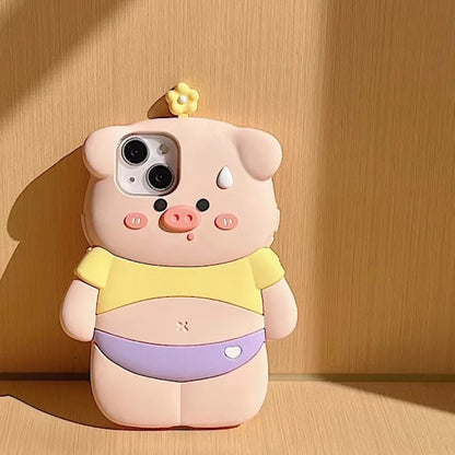 【アニマルシリーズ】立体ブタさんデザイン かわいい3Dスマホケース｜iPhone対応 #250920