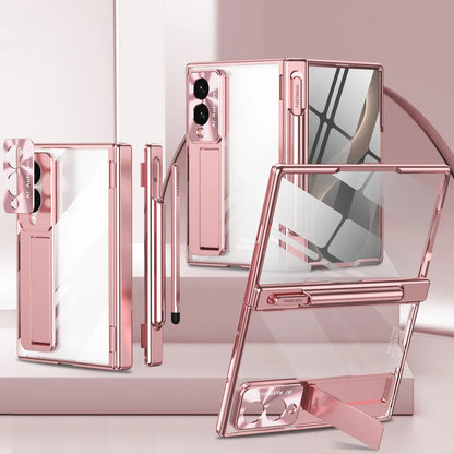 【Galaxy対応】折りたたみ型 クリアケース タッチペンホルダー＆スタンド付き 高級感・洗練・機能美  #261086