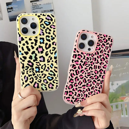 カラーレオパード iPhoneケース｜ポップ カラフルデザイン・耐衝撃ケース #240302