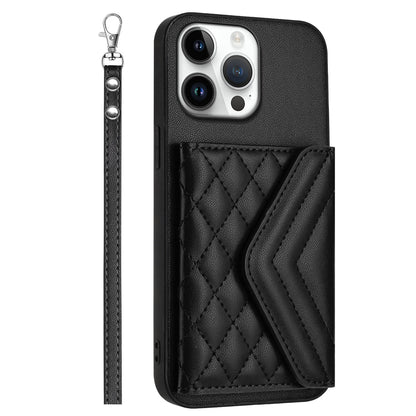 【キルティングシリーズ】カード収納付き ショルダー対応 レザー調スマホケース｜iPhone対応 #251108