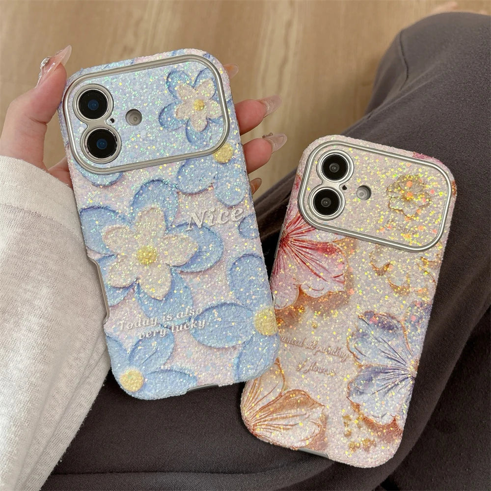 フラワーモチーフ iPhoneケース｜パステルカラー・立体テクスチャ #240605