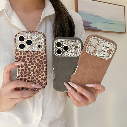 【ジュエルカメラ】レオパード スエードタッチ 大人レディスマホケース｜iPhone対応 #241024