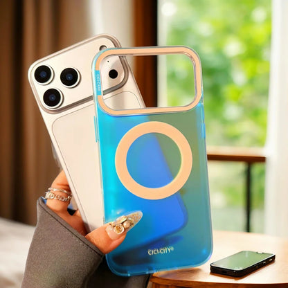 【グロウリングクリア】ネオンライト×グラデーション スマホケース｜iPhone対応 💫✨ #250223