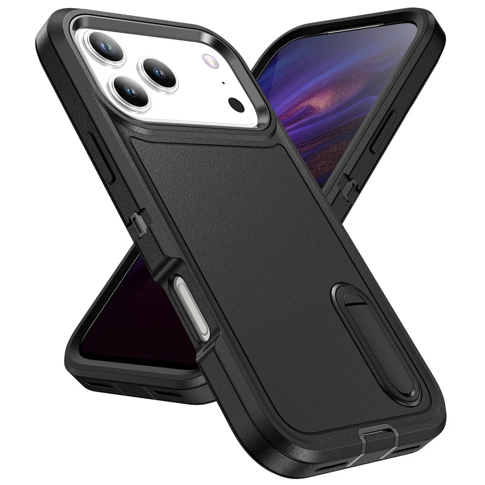 スタンド付き 耐衝撃 iPhoneケース｜折りたたみキックスタンド ネオンバイカラー #240109