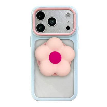 ぷっくりフラワー ソフトシリコン iPhoneケース｜スタンドホルダー付 #260073