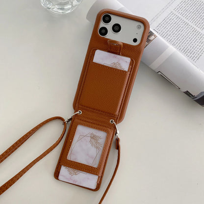 レザー風クロスボディ ショルダーバッグ型iPhoneケース カード収納スタンド機能付き♯261157