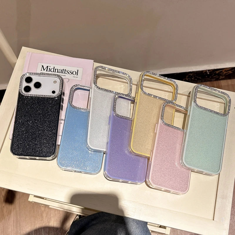 【キラキラシリーズ】ラインストーン付きグリッター スマホケース｜iPhone対応 #251116