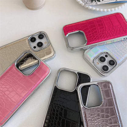 【クロコダイルシリーズ】光沢エナメル調 クロコ型押し スマホケース｜iPhone対応 #250916