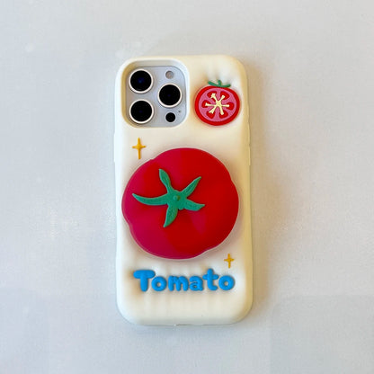 【フルーツシリーズ】立体トマトデザイン ポップ3D スマホケース｜iPhone対応 #250830