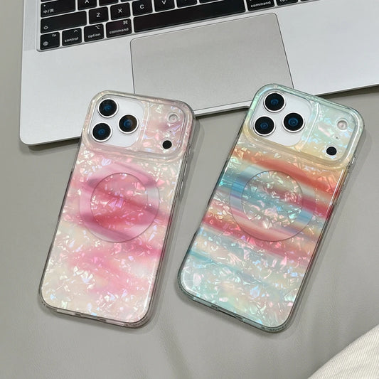 オーロラシェル風 グラデーション iPhoneケース｜マグネット内蔵 #231229