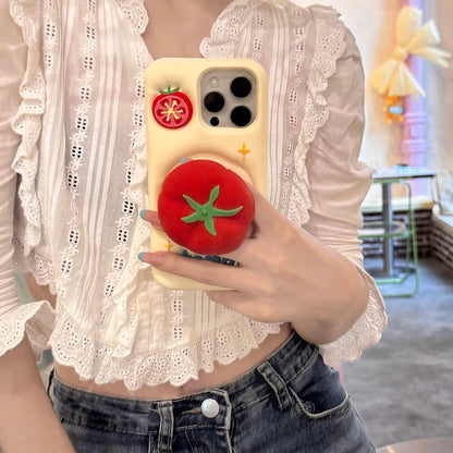 【フルーツシリーズ】立体トマトデザイン ポップ3D スマホケース｜iPhone対応 #250830