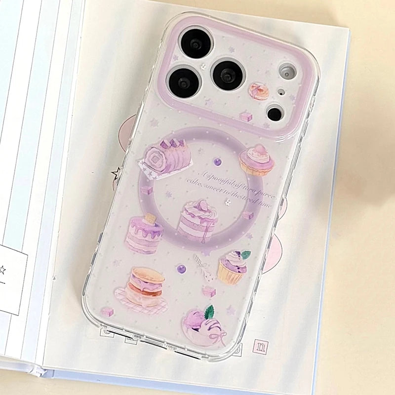 Magnet内蔵 スイーツ ケーキデザイン グリップ付き 韓国 かわいい｜iPhoneケース #260512