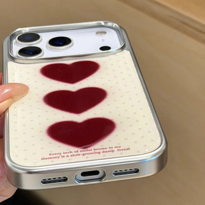 【トリプルハート】ハートモチーフ×揺れチャーム スマホケース｜iPhone対応 #240620