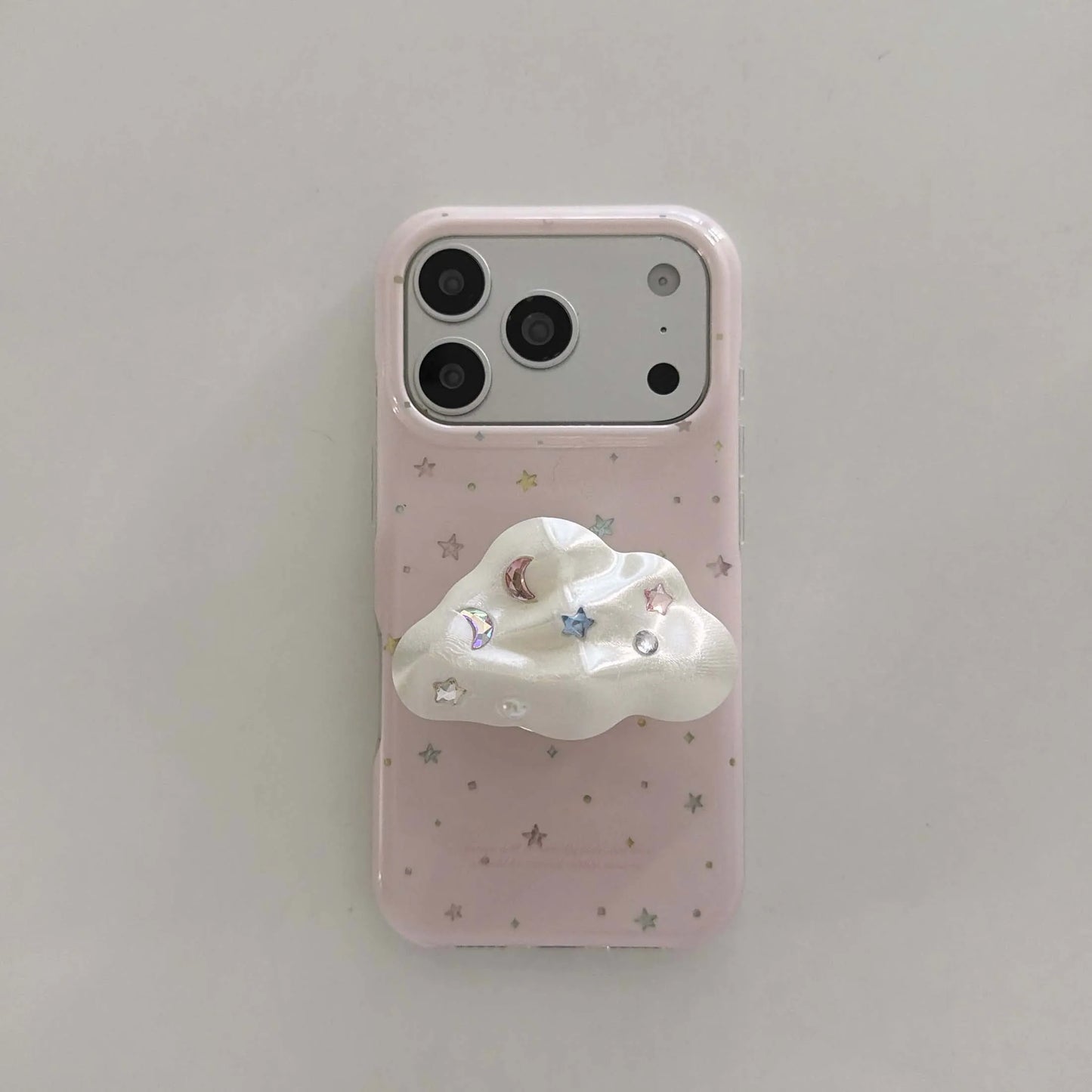 ぷっくり立体くも グリップ付き カラフルスター 星柄 iPhoneケース｜フェアリー #261018