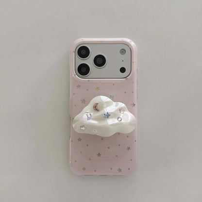 ぷっくり立体くも グリップ付き カラフルスター 星柄 iPhoneケース｜フェアリー #261018