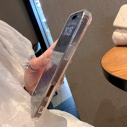 【大理石風】上品パール調 ホワイトシェル クリア iPhoneケース 高級感 キラキラ おしゃれ 耐衝撃｜iPhone対応 #250405