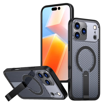 ドットメッシュ テクスチャー 折りたたみスタンド付き Magnet内蔵 iPhoneケース #260529