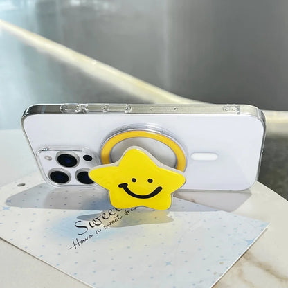 【スマホグリップ】スマイルスター にっこり星のポップスタンド マグネット対応｜ #241119