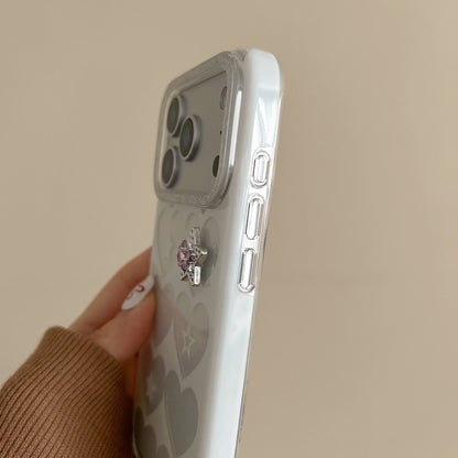 ハートグリッター iPhoneケース｜スタービジューアクセント #240312