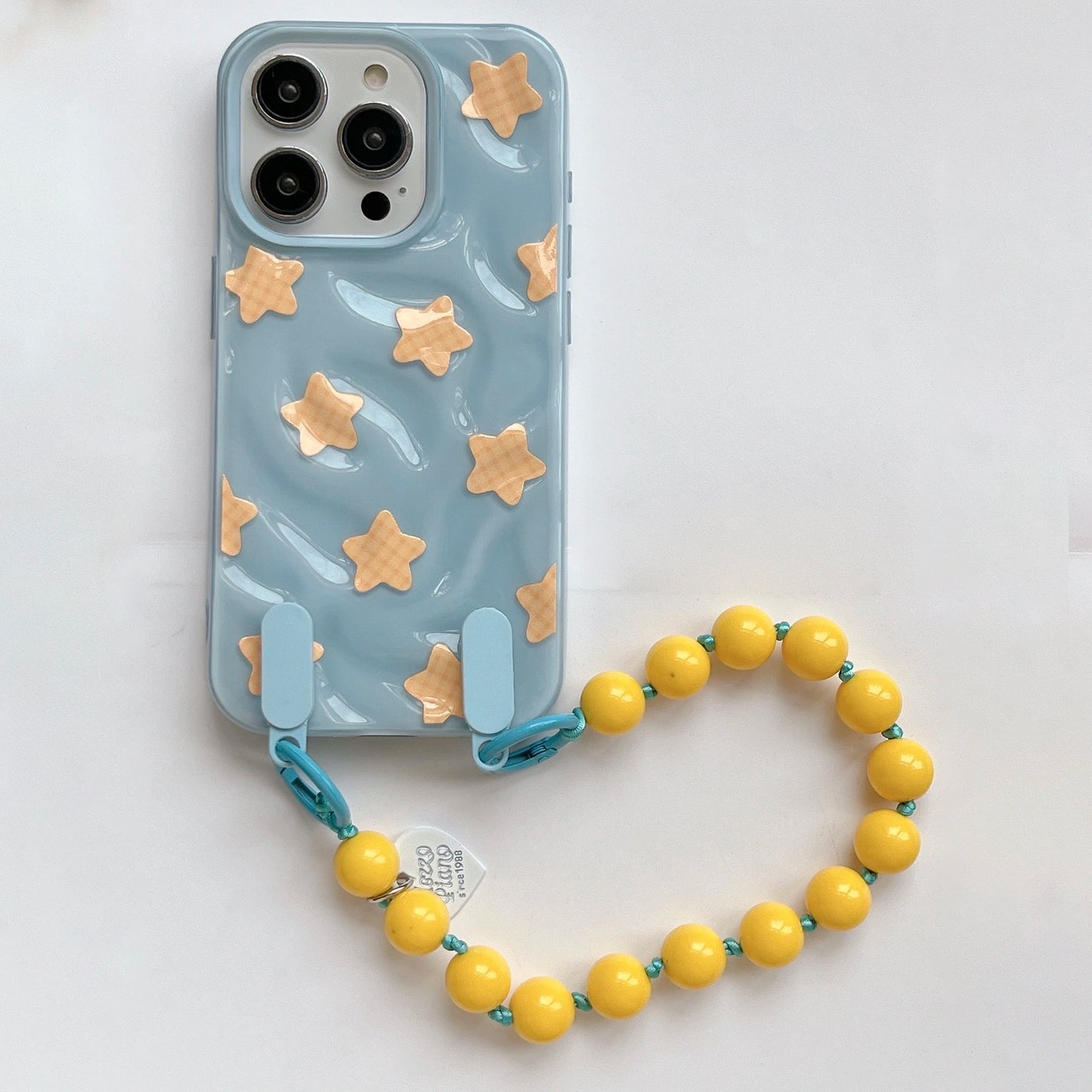 【スターシリーズ】立体3D 星柄 ポップデザイン ボールチェーン付 スマホケース｜iPhone対応 #251002