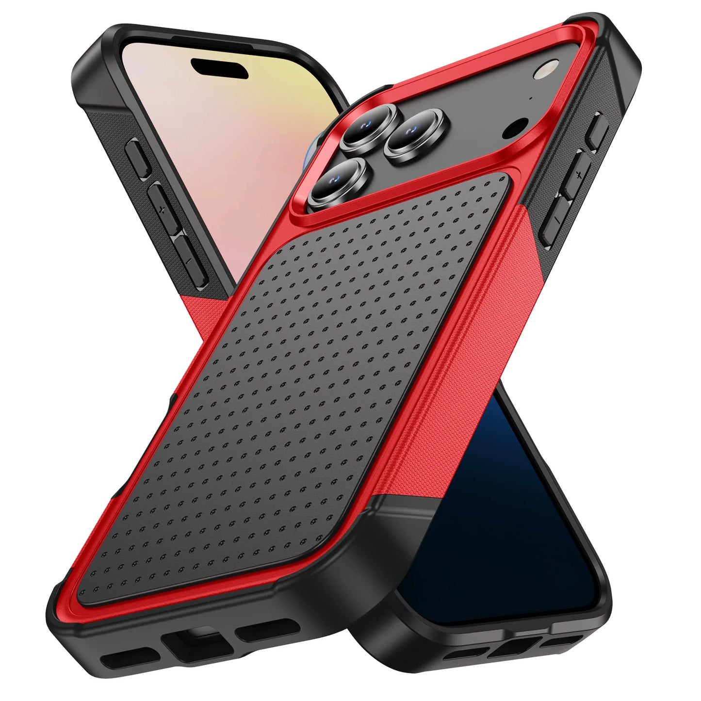グリップデザイン 耐衝撃 iPhoneケース｜滑り止めバックパネル #240107