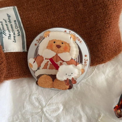 雪んこくまさん ベア スイーツ イラスト グリップ付き Magnet内蔵 iPhoneケース #240502