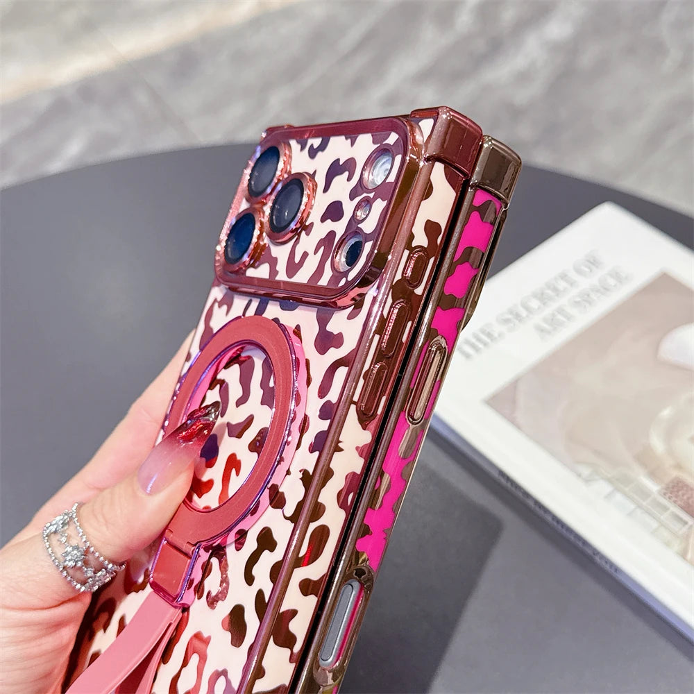 【スクエアシリーズ】ヒョウ柄 レオパード Magnet対応 iPhoneケース #260210