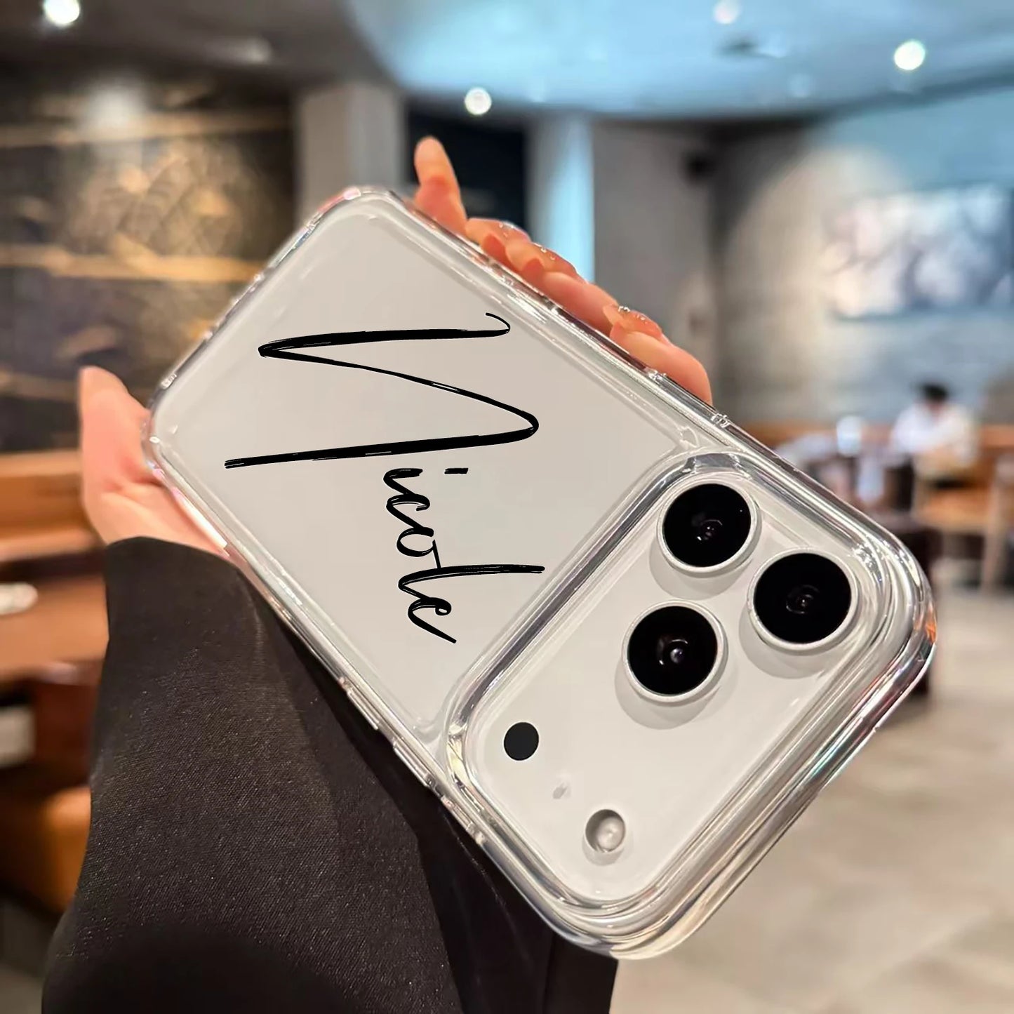 【カスタムNAMEシリーズ】筆記体 アルファベットネーム クリア スマホケース｜iPhone対応 #241009