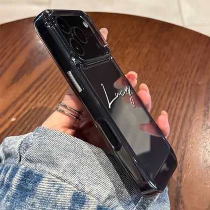 【カスタムシリーズ】クリアフレーム シンプル 名入れ スマホケース｜iPhone対応 #240719