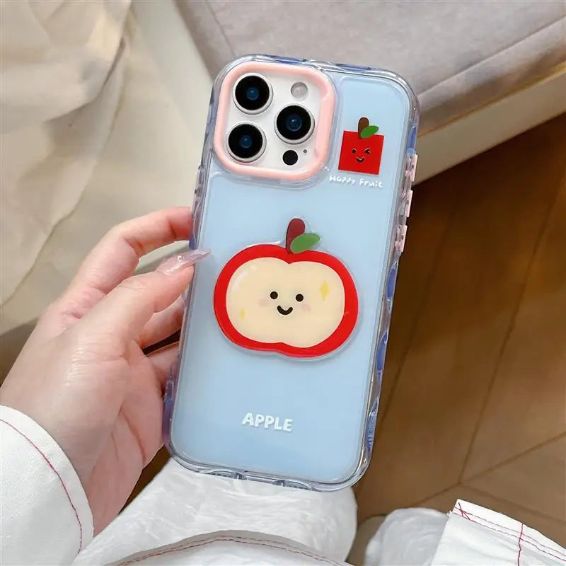 【フルーツシリーズ】スイカ マンゴスチン アップル カラフルクリア スマホケース｜iPhone対応 #251017