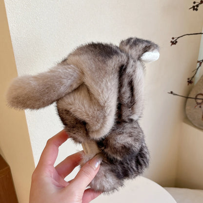 ふわふわラビット ファー iPhoneケース｜立体耳デザイン・もこもこフード #240420