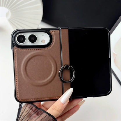 【iPhoneDuo】 レザー調リング マグネット内蔵ケース (全5色) スマート・ビジネス PCA #261203