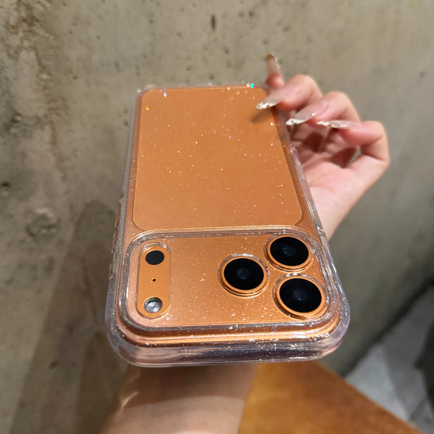 【フルグリッター】きらめく キラキラ 全面ラメ シンプル クリア スマホケース｜iPhone対応 #250427