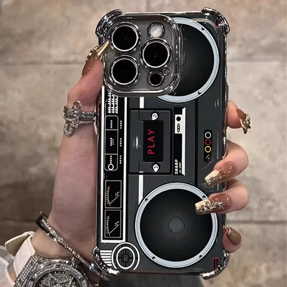 レトロ カセットテープ / ラジカセ デザイン iPhoneケース #260105