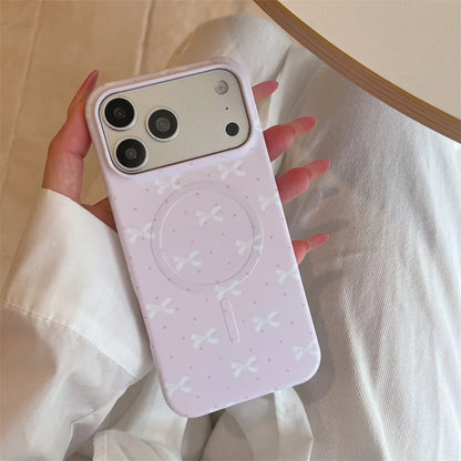 3Dバレエシューズ パールハートグリップ リボン柄 Magnet内蔵 iPhoneケース｜バレエ #260018