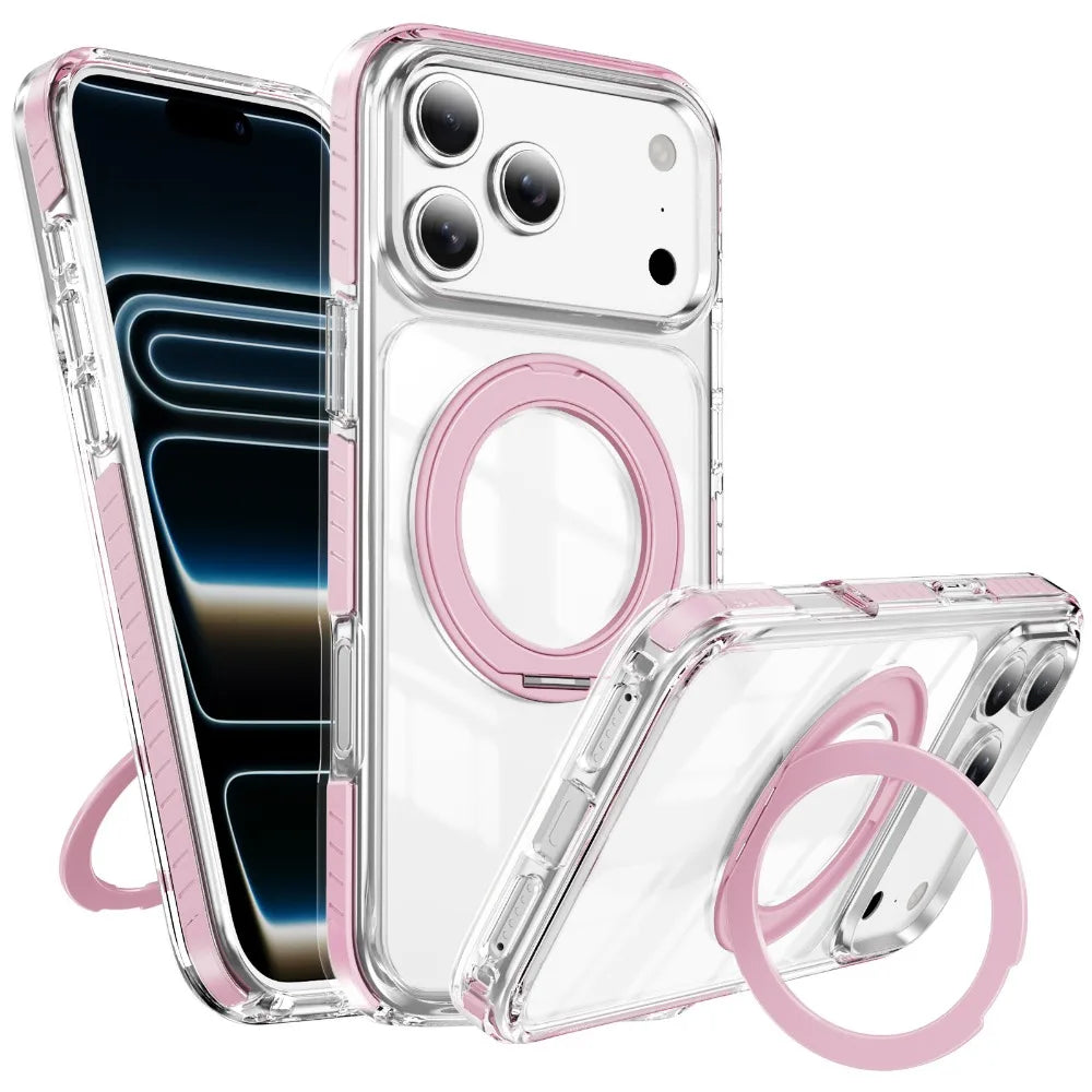 クリア＆カラースタンド付きiPhoneケース (全8色) フレーム・スケルトンスタンド #261238
