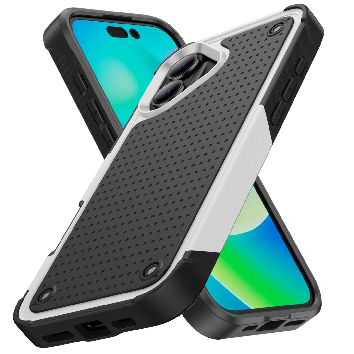 グリップデザイン 耐衝撃 iPhoneケース｜滑り止めバックパネル #240107