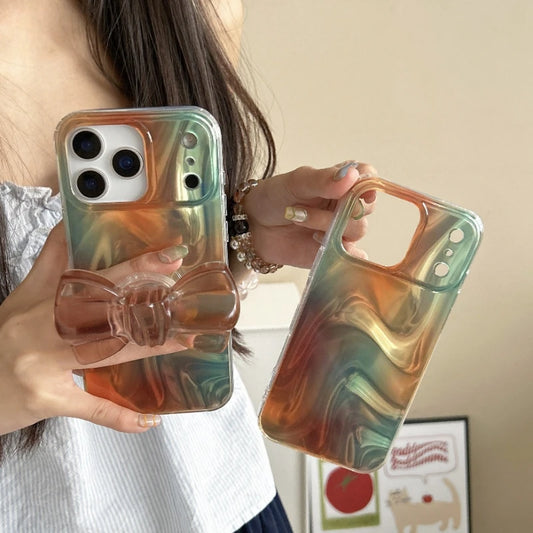 ニュアンスマーブル×リボングリップ iPhoneケース｜大人ガーリー・トレンド #231013