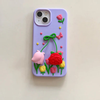 立体フラワー チューリップ 花 韓国 かわいい｜iPhoneケース #260507