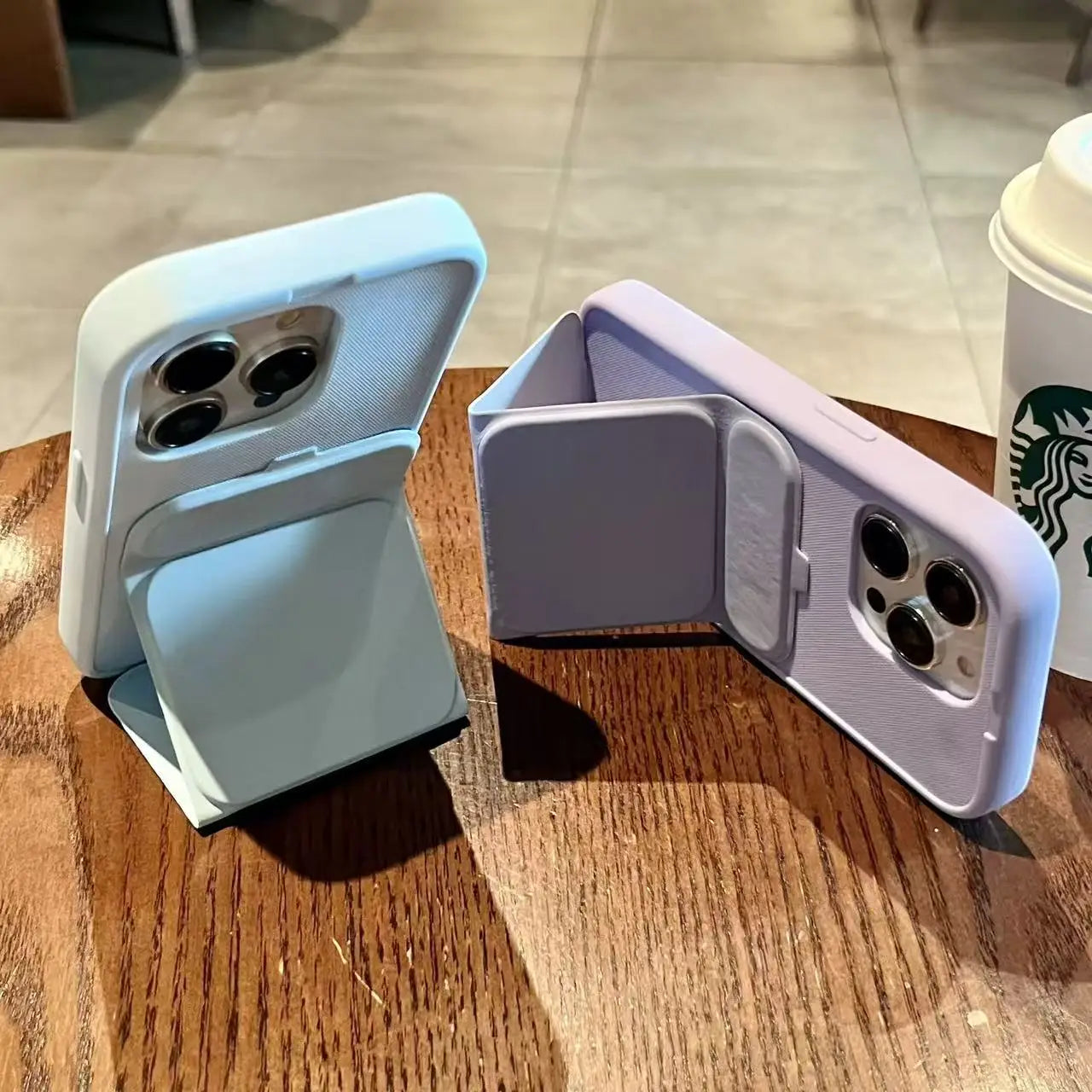 シンプル iPhoneケース｜折りたたみスタンド付き・パステルカラー #240529