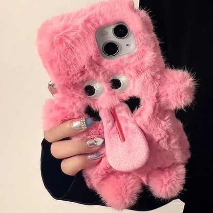 【ふわもこモンスター】マグネット付き ペアにおすすめ 立体ぬいぐるみ スマホケース｜iPhone対応 #241120