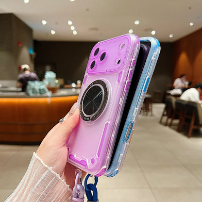 【リングスタンドシリーズ】マグネット対応 ストラップ付き 半透明 クリアスマホケース｜iPhone対応 #251214