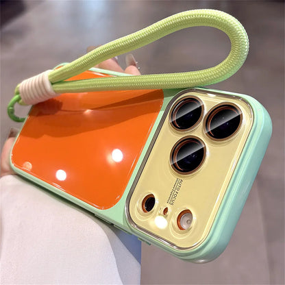 コントラストカラー ストラップ付き 光沢 iPhoneケース（耐衝撃 / カメラ保護）#261077