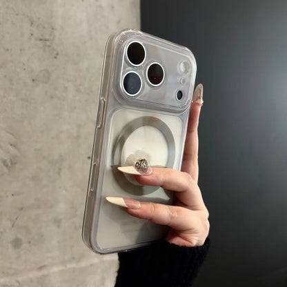 ツートンカラー マグネット内蔵iPhoneケース (全8色) クリア・配色デザイン #261236