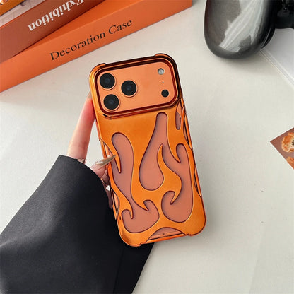 3D 炎 メタルフレームライン iPhoneケース｜トレンド・Y2Kデザイン #231119