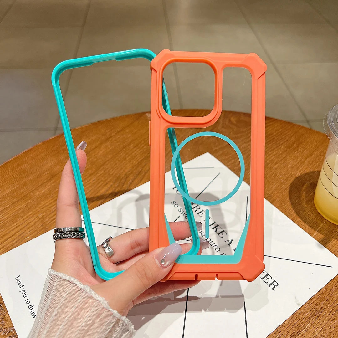 Magnet対応 iPhoneケース｜耐衝撃フレーム・クリアデザイン #240524