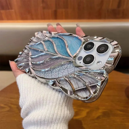 【ステンドグラス風】ラメ×立体ウェーブライン カラフル ゴールドライン スマホケース｜iPhone対応 #250617