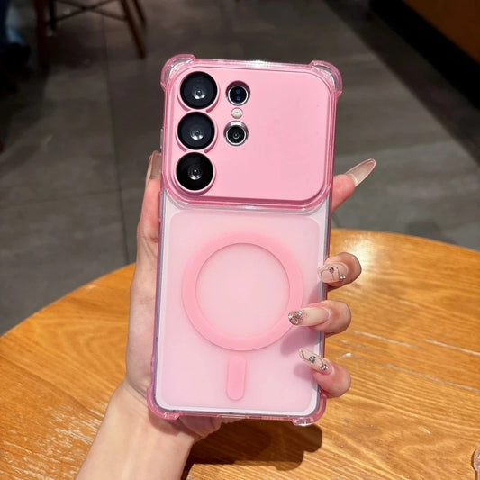 【Galaxy対応】半透明 マット スタンドリング付きマグネット内蔵ケース (全6色) スタイリッシュ・シンプル スマホケース PCA #261190
