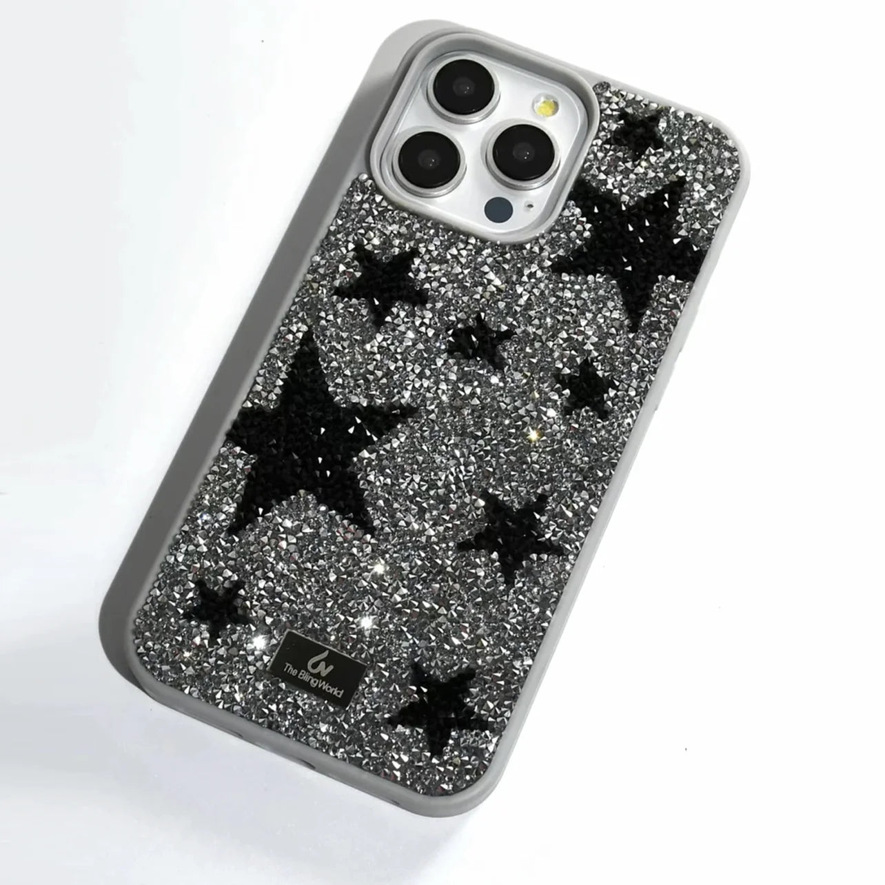 【キラキラビジューシリーズ】オールラインストーン スターモチーフ 星柄 グリッター デコ スマホケース｜iPhone対応 #260116