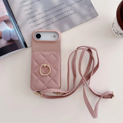 【キルティングシリーズ】カード収納付き ショルダー付き キルティング調 スマホケース｜iPhone対応 #251117